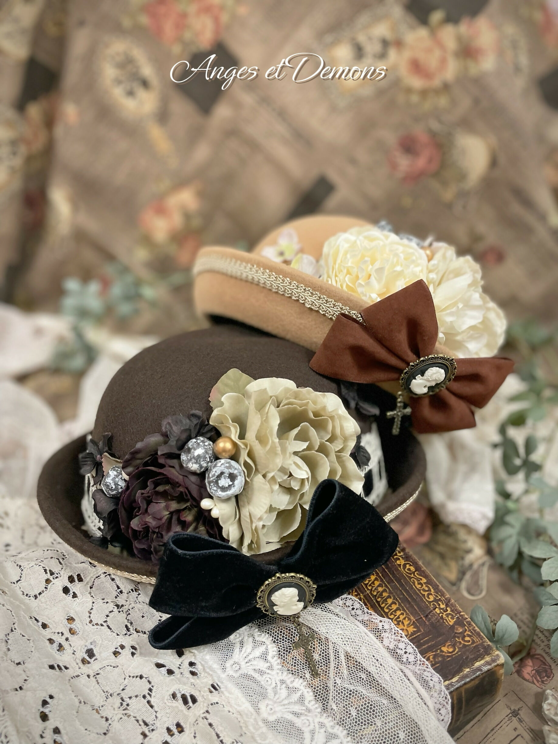 ♡希少 フランスアンティーク 素敵なハット シルクオーガンジー 帽子