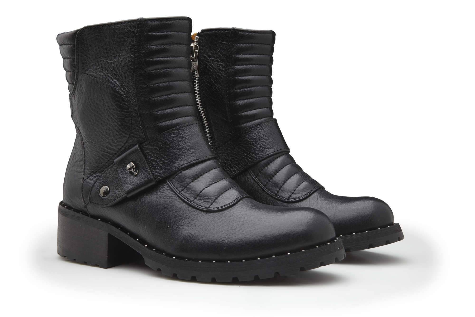 Black Botas Motociclista Dama